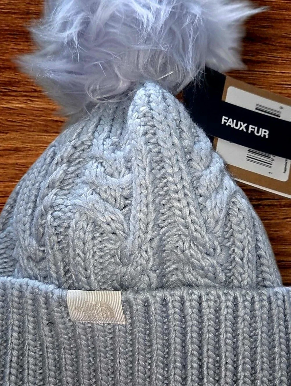 THE NORTH FACE Cable Knit Oh Mega Faux Fur Pom  Beanie